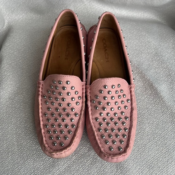 Coach Pink Moccasins with Silver Studs - Picture 4 of 16